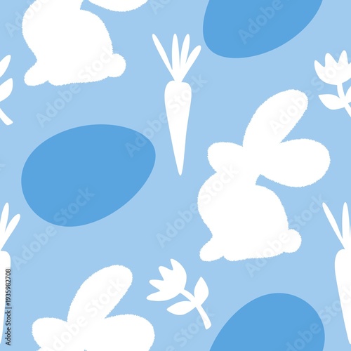Easter eggs seamless rabbits pattern for fabrics and linens and kids clothes print and spring party accessories