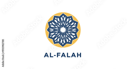 Al-Falah Logo: Geometric Islamic Pattern and Arabic Text