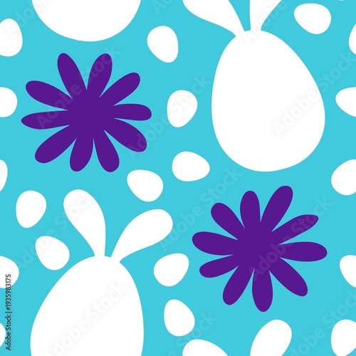 Easter eggs seamless rabbits pattern for fabrics and linens and kids clothes print and spring party accessories