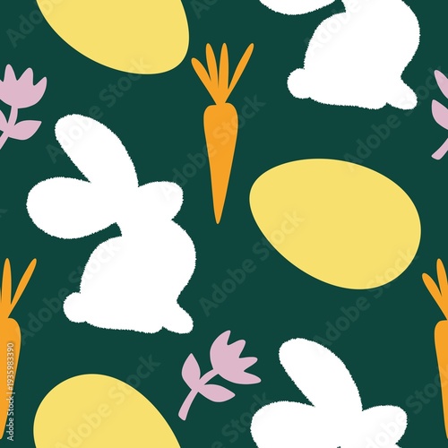 Easter eggs seamless rabbits pattern for fabrics and linens and kids clothes print and spring party accessories