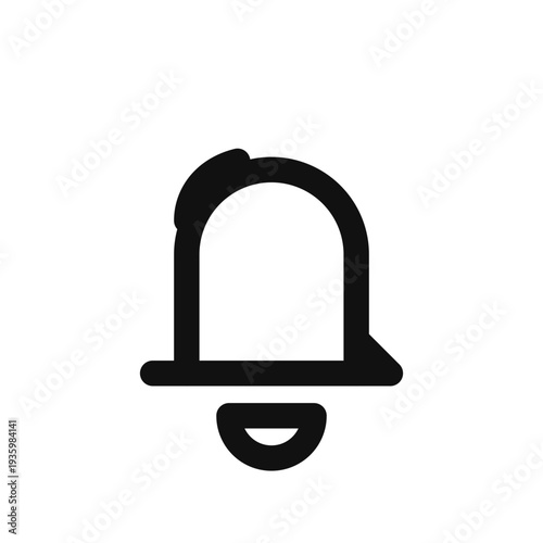 Black Outline Notification Bell Icon Vector