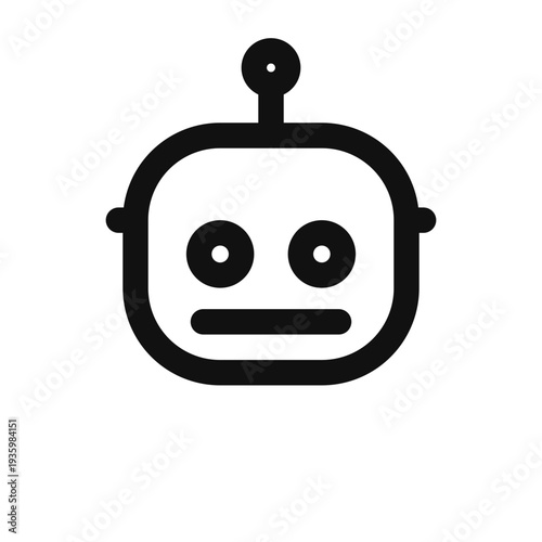 Black Robot Head Icon Vector