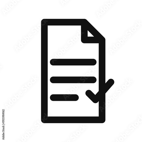 Document with Checkmark Icon Vector