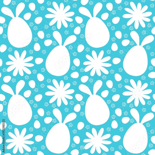 Easter eggs seamless rabbits pattern for fabrics and linens and kids clothes print and spring party accessories