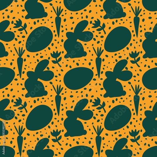 Easter eggs seamless rabbits pattern for fabrics and linens and kids clothes print and spring party accessories