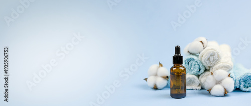 simple product display, minimalistic web banner emphasizing skincare elements and space allocation, streamlined advertisement design highlighting cosmetic essentials with ample room