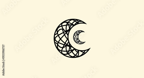 Abstract Crescent Moon Logo Design