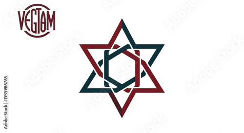 Geometric Star of David Symbol with Hexagon and "VEGTAM" Logo