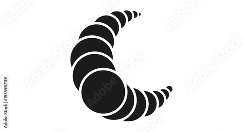 Abstract Crescent Moon Shape Made of Circles