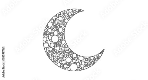 Crescent Moon Abstract Circles Pattern
