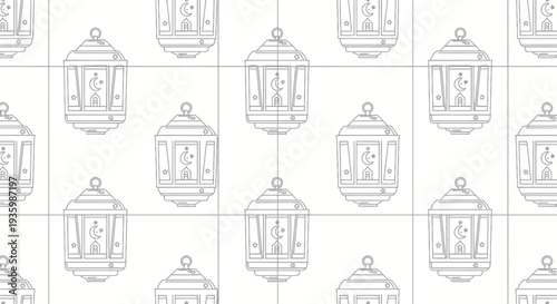 Ramadan Lantern Pattern Islamic Background