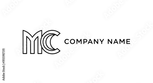 MC Company Name Logo Minimalist Design