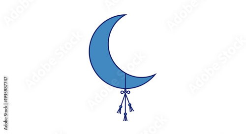 Crescent Moon Symbol with Tassels