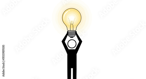 Hand Holding Light Bulb Idea Concept.