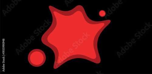 Red Black Abstract Wave Shape Background With Liquid Pattern