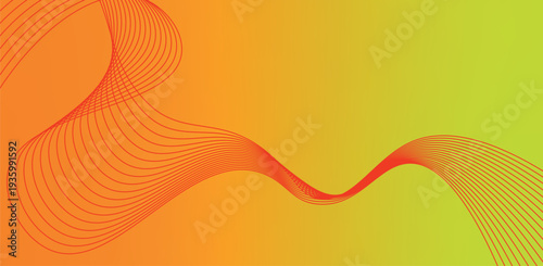 Orange Abstract Wave Line Background With Smooth Modern Motion
