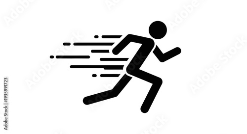 Running Person Silhouette Active Movement.