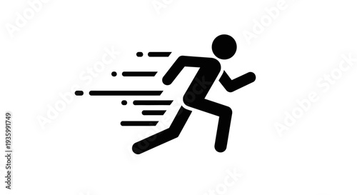 Running Person Silhouette Motion Graphic Icon.