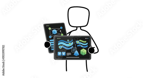 Simple Illustration of Music Producer Mixing.