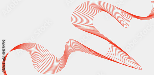Red Abstract Dynamic Flow Line Background With Modern Pattern