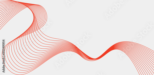 Red Abstract Flow Line Background With Minimal Wave Pattern