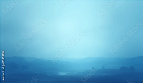 A textured old paper background merges with a misty morning fog over a dark blue ocean horizon where sunlight reflects through storm clouds