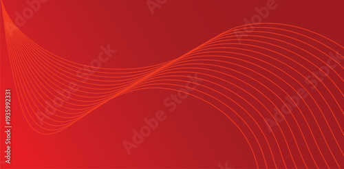 Red Abstract Wave Line Background With Smooth Dynamic Flow