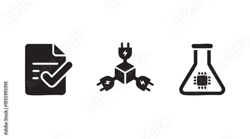 Set of 3 industrial icons vector