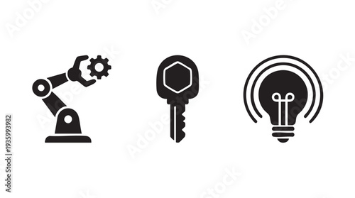 Set of 3 industrial icons vector