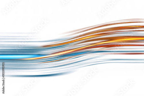Horizontal light streaks blue and orange flowing across checkered background