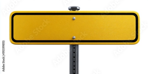 Close-up of blank road sign with clipping path on white background, ideal for graphic design projects, logos, or creative transportation icons 