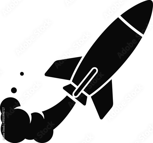 Graphic of a missile launching, symbolizing rapid progress, speed, and future success