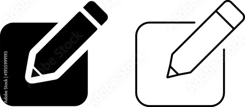 Collection of pencil icons in different styles on a simple background showing design options for users