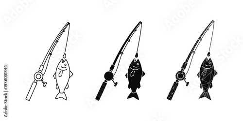 Fishing Rod With Caught Fish