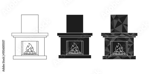 Fireplace Icons Set