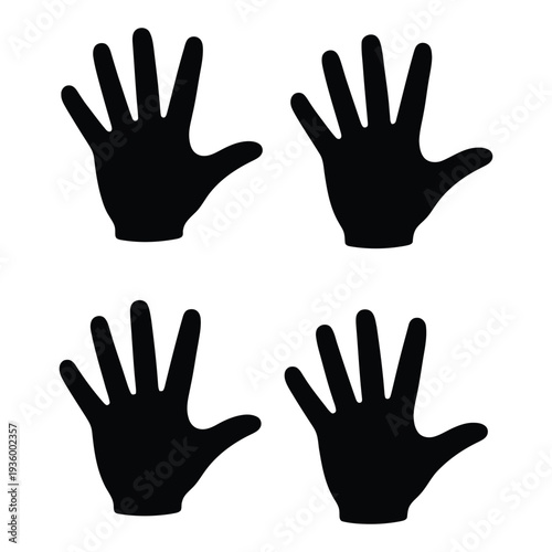 Human palm hand icon isolated on white background, hand gesture symbol for communication, support, protection, and healthcare service