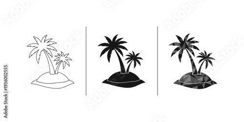 Tropical Island Palm Trees