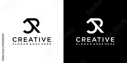 JR or RJ initial letter logo design vector template