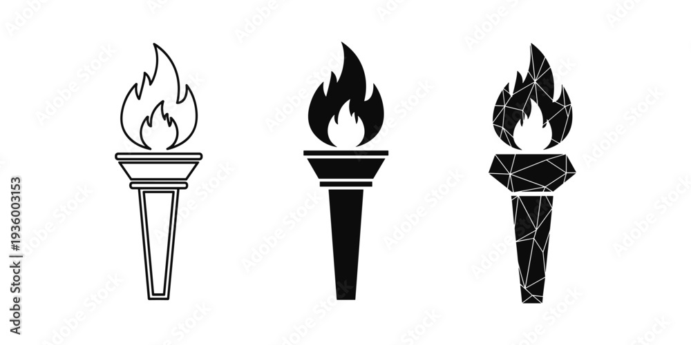 Obraz premium Torch Icons Set