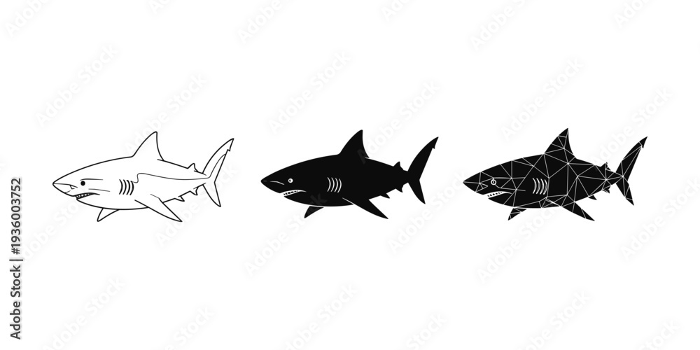 Fototapeta premium Shark Icons Set