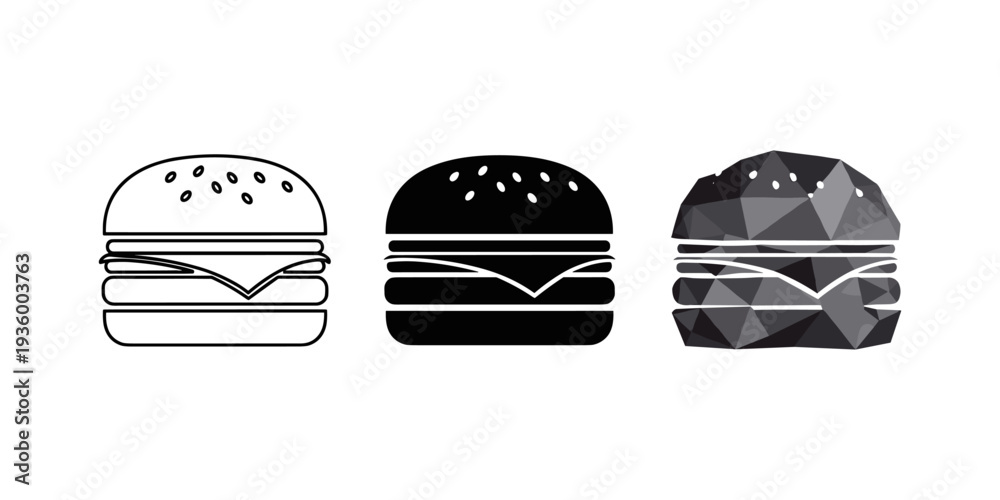 Fototapeta premium Burger Icon Set