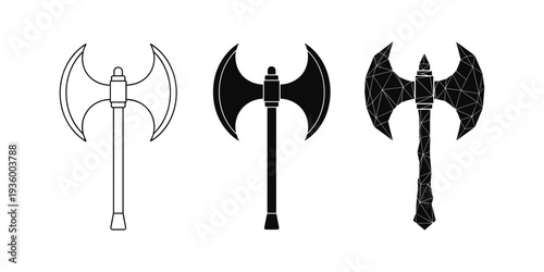 Double-Bladed Axe Icons
