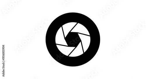 Abstract Camera Aperture Icon Isolated on White Background