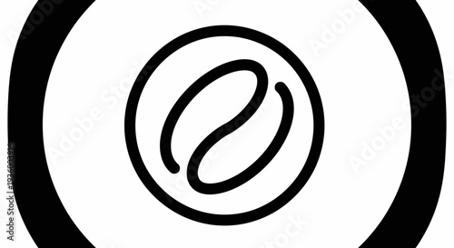 Abstract Circle Logo with Bean Shape Inside