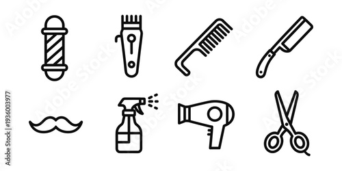 Barber Shop Tools Icons