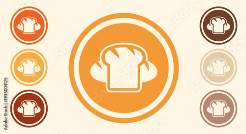 Bakery Icon Set: Bread and Chef Hat Collection