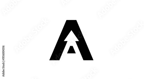 Black Letter A With Upward Arrow Inside, Minimalist Graphic Design