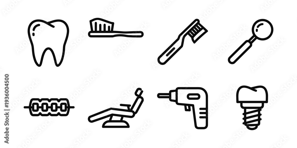 Fototapeta premium Dental Care Icons Set