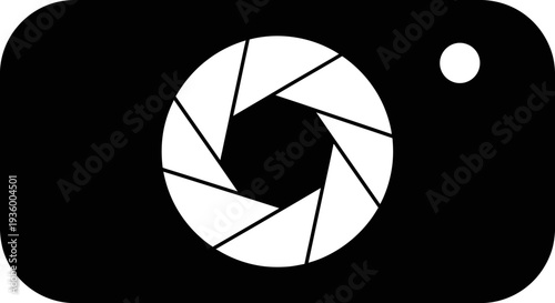 Camera Shutter Icon: Photography Symbol, Aperture and Lens