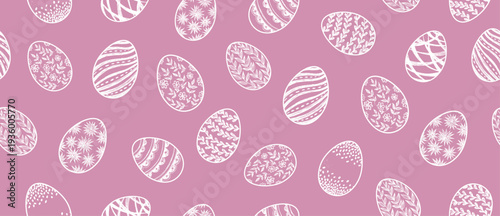 Seamless easter eggs pattern on pink